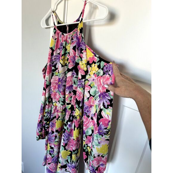 Charles Henry Cold Shoulder Dress Pink Floral Print Size Small Dress Tunic Small - Picture 7 of 7